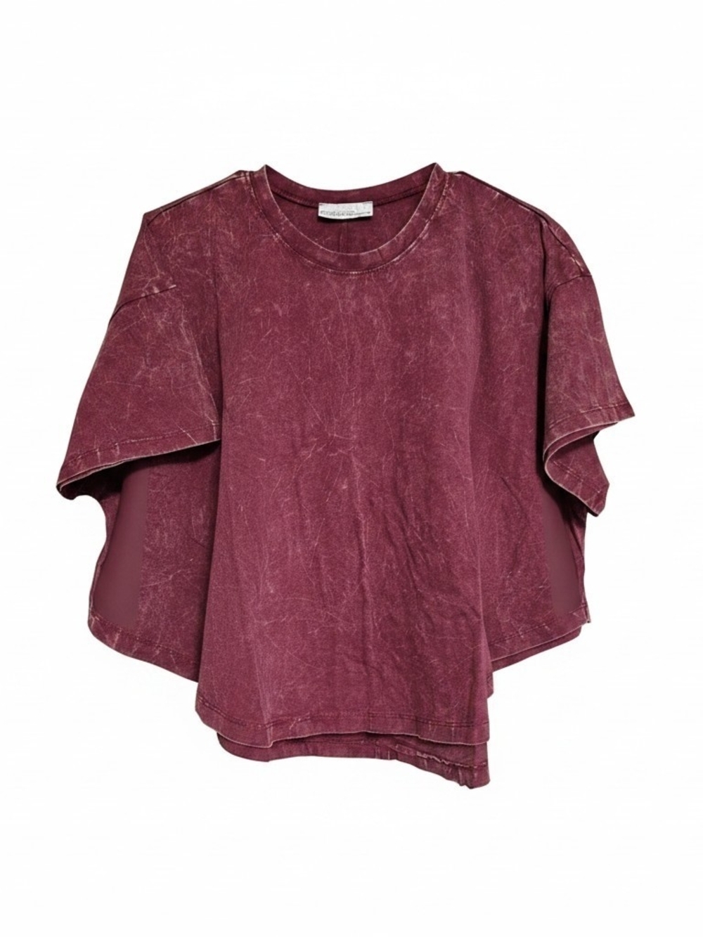 Zenana Crinkled Acid Wash Tee
